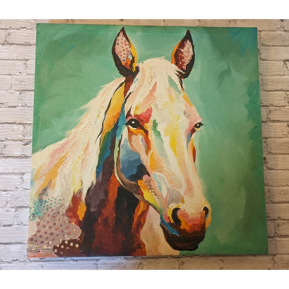 Horse Art Printed on Canvas 16" x16"
